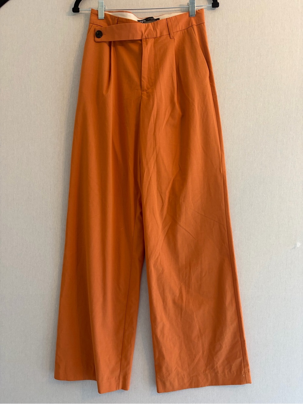 Zara Rust-Orange High-Waist Trousers